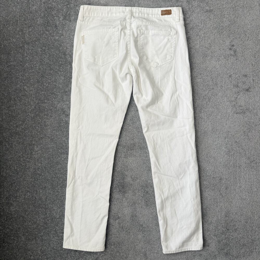 Paige Jeans Womens 29 White Roxbury Crop Premium Denim Stretch Skinny Pants USA - Picture 9 of 13